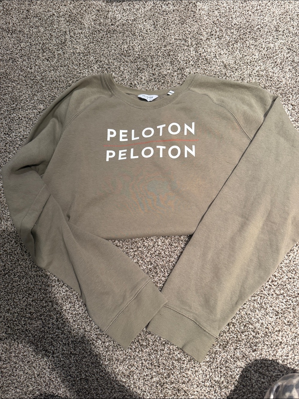 Peloton Olive Green Crewneck Sweatshirt with White Logo